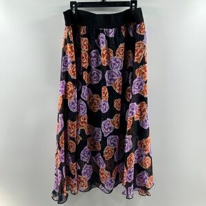 LuLaRoe Lola Skirt Floral Print Size Large